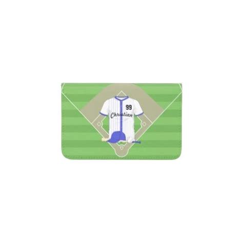 Personalized Blue Baseball Card Holder Zazzle Card Holder Baseball