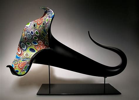 Mixed Murrini Bloom By David Patchen Art Glass Sculpture Artful