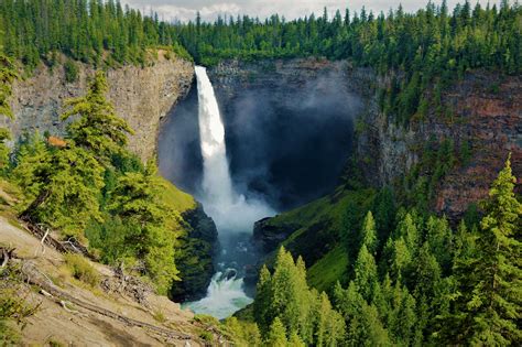 838279 4k 5k Alexander Falls Canada Forests Waterfalls Spruce