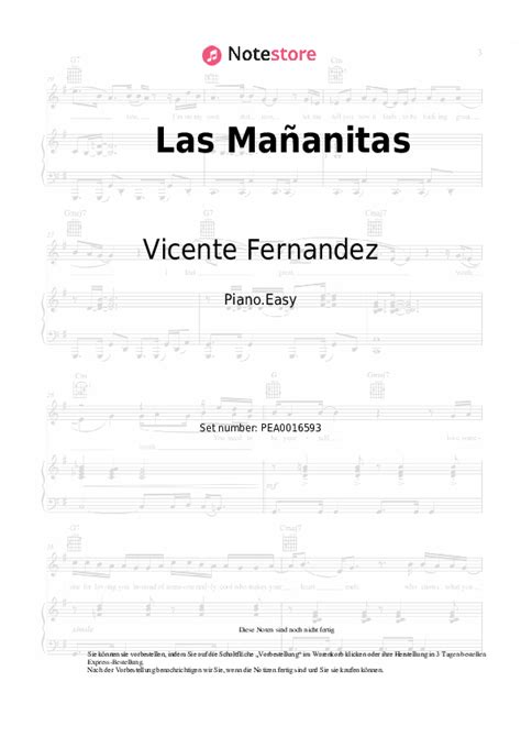 Vicente Fernandez Las Mananitas Noten Für Piano Downloaden Für