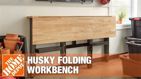Husky Folding Workbench Garage Storage Ideas Youtube Folding