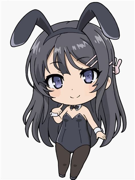 Mai Bunny Girl Senpai Chibi Sticker By Chibify Redbubble