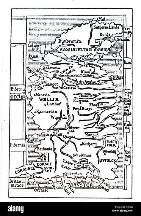 A Map Of 13th Century Britain By Matthew Paris Matthew Paris 1200 1259 A Benedictine Monk