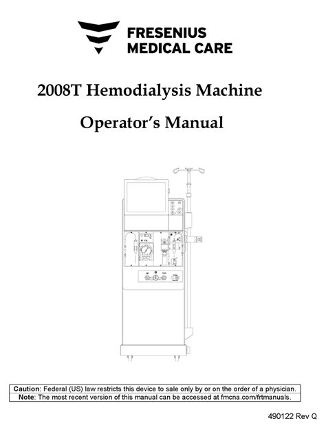 4040 nelson avenue concord, ca 94520 installation, maintenance, calibration and other technical information may be found in the 2008k. FRESENIUS MEDICAL CARE 2008T OPERATOR'S MANUAL Pdf ...