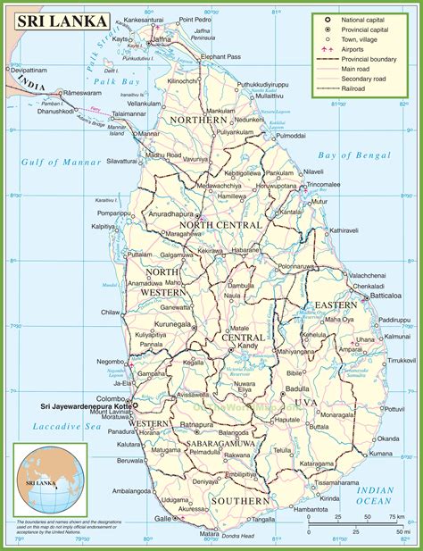 Large Detailed Road Map Of Sri Lanka Sri Lanka Large