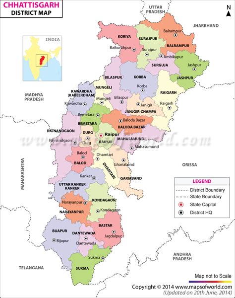 Chhattisgarh is the ninth largest state by area in india. Chhattisgarh Map, Districts in Chhattisgarh