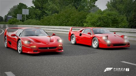 Forza 7 Drag Race Ferrari F40 Vs Ferrari F50 Youtube