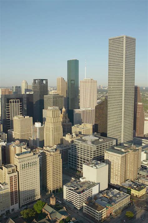 Usa Texas Houston Downtown Aerial View Photograph By George Doyle