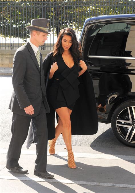 Kim Kardashian In Mini Dress Out In Paris September 2014 • Celebmafia