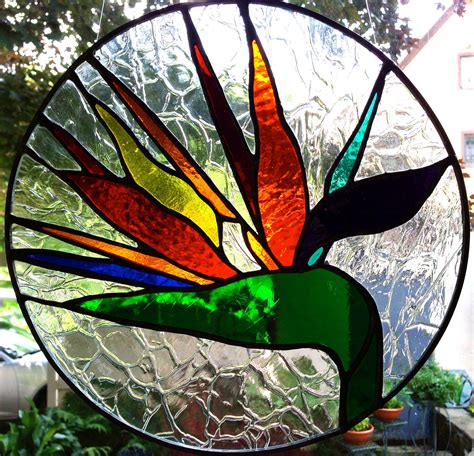 Stained Glass Panel Bird Of Paradise Stained Glass Window Etsy Artofit