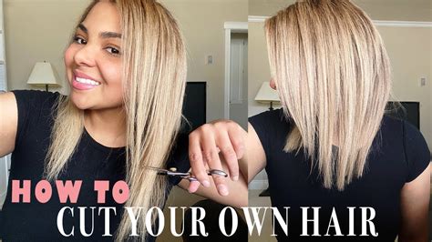 How To Cut Your Own Hair At Home Diy Layered Haircut Tutorial Youtube
