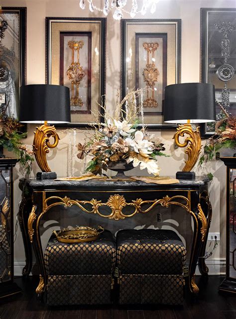 Black And Gold Holiday Decor Gold Furniture Gold Holiday Decor