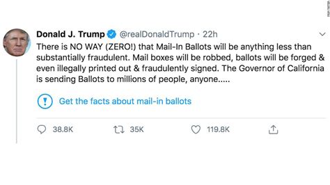 Fact Checking Trumps Recent Mail In Voting Claims Cnn
