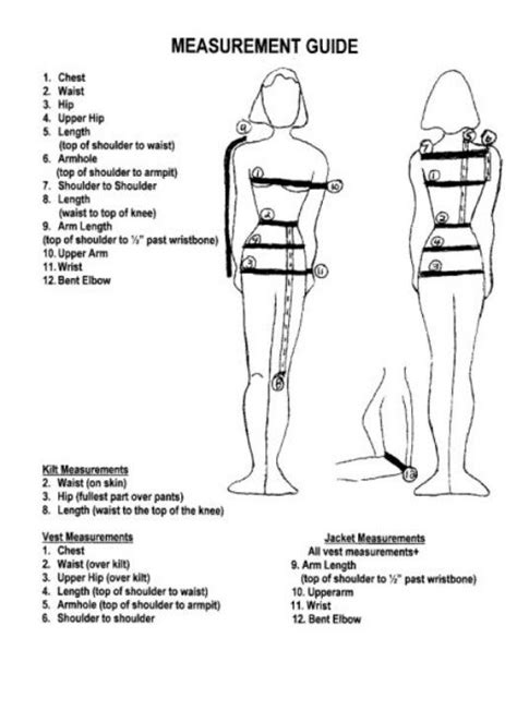 The Measurement Guide For A Womans Torso And Back With Instructions