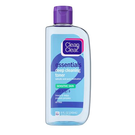 Clean Clear Essentials Deep Cleaning Face Toner With Salicylic Acid Acne Medicine Oil Free