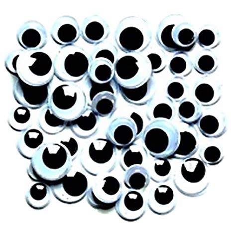 50 Self Adhesive Wiggle Wiggly Googly Sticky Eyes Black Assorted Sizes