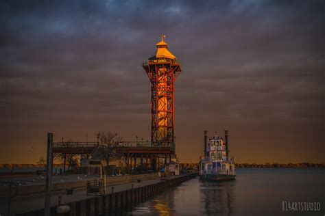 Erie Pennsylvania Bicentennial Tower Dock Lake Erie Color Photography