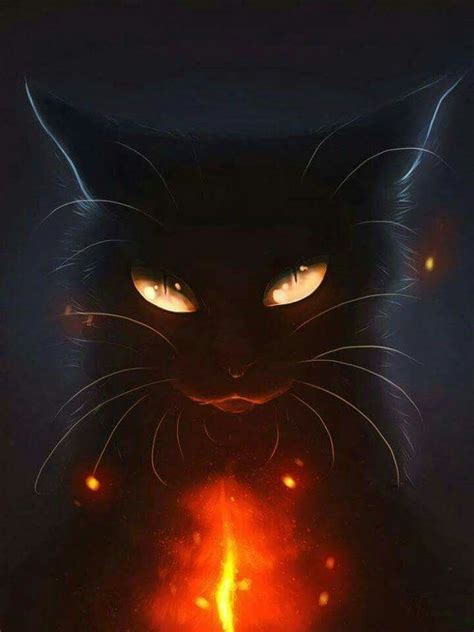 Pin By Blacky Rosess On Cat Pictures Black Cat Art Warrior Cats Art
