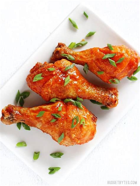 This link is to an external site that may or may not meet accessibility guidelines. Crispy Baked Honey Sriracha Chicken Drumsticks - Budget Bytes