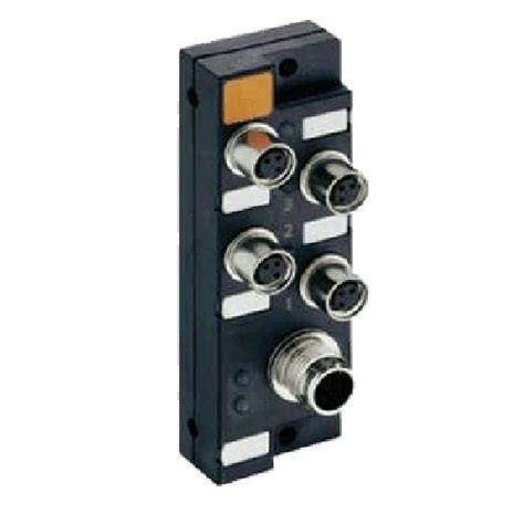 Asbsm 4led 3 M8 4 Ports 3 Pin Black Sensor Distribution Box