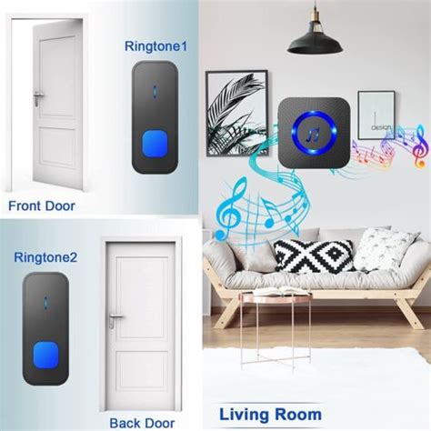 Wireless Doorbell Long Range Waterproof Loud Sound Cordless Plug Door
