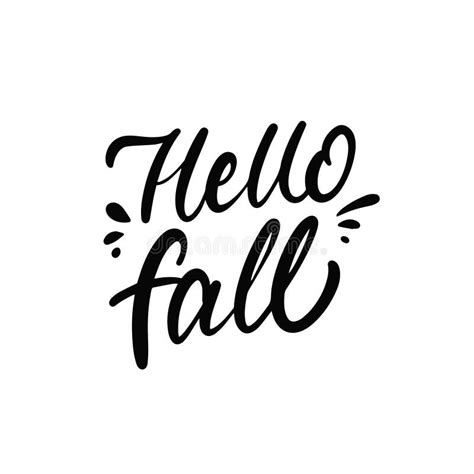 Hello Fall And Pumpkins Hand Drawn Vector Illustration And Lettering