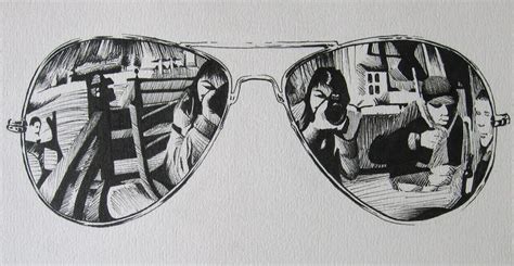 Sunglasses Drawing Sunglasses Reflection Drawing Reflection Art