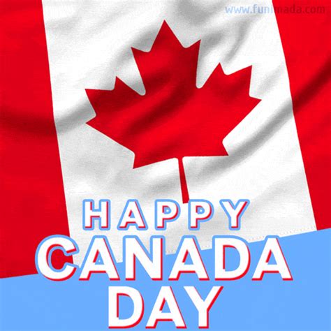 Waving Canadian Flag Happy Canada Day  Animation