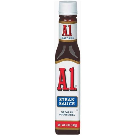 Pictured are louisiana hot sauce, frenchs worcestershire sauce, a1 sweet hickory steak sauce, tabasco pepper sauce, a1 cracked peppercorn steak sauce, and texas pete hot sauce. A1 Steak Sauce - Glas - 1 x 142g - USA-Drinks, ihr online ...