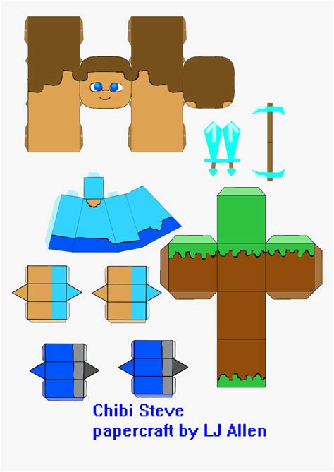 Steve Minecraft Paper Craft Model Free Printable Papercraft Templates