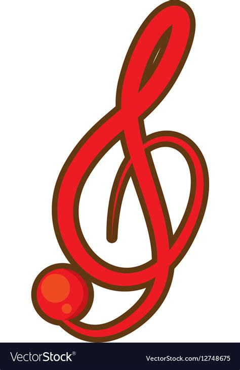 Cartoon Treble Clef Musical Paper Icon Royalty Free Vector