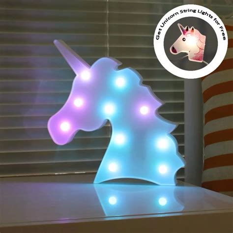 Delicore Changeable Light Unicorn Head Led Night Lights Animal Marquee