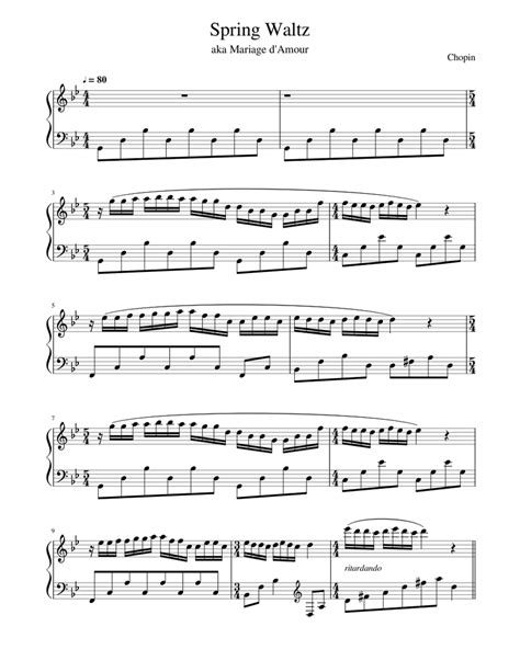 Download And Print In Pdf Or Midi Free Sheet Music For Mariage Damour