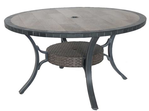 Sunvilla Belize Aluminum 54 Round Stone Top Dining Table In Slate