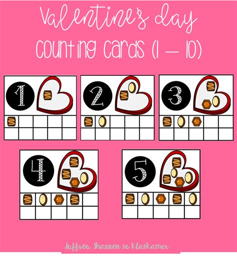 Valentines Day Counting Cards 1 10 • Teacha