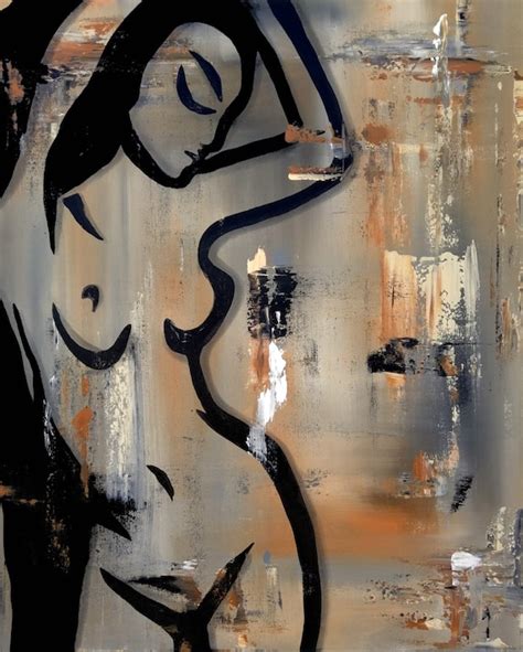 Original Abstract Nude Painting Modern Decor Canvas Pop Wall Art By Fidostudio Ebay