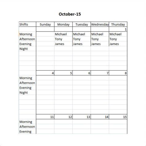 Free 15 Restaurant Schedule Templates In Pdf Ms Word Excel