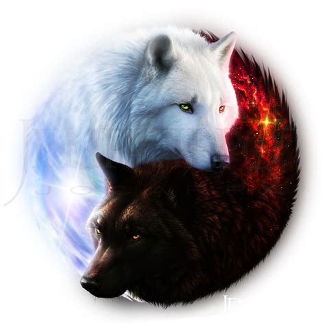 Commission Wolf Mates X By Jocarra Yin Yang Wolf Wolf Black And White