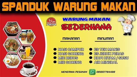 TUTORIAL PHOTOSHOP CARA MEMBUAT BANNER SPANDUK WARUNG MAKANAN YouTube