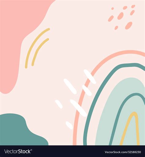 Organic Shapes Cover Design In Pastel Colors Kids Vector Image