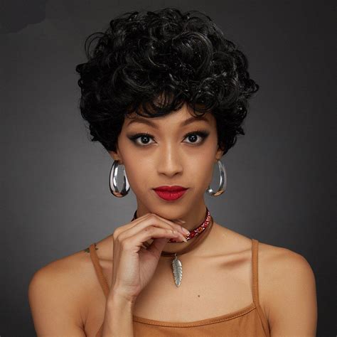 Off Handsome Short Fluffy Curly Pixie Cut Real Natural Hair Wig