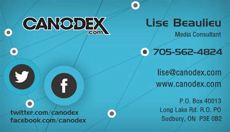 Along with a name, position, and contacts. Canodex Online Business Card Directory | Sudbury, ON | Canodex