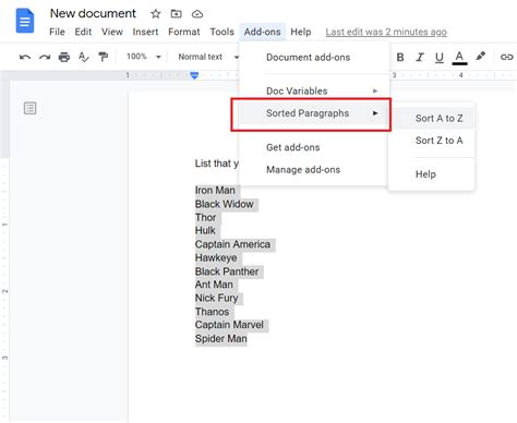 How To Alphabetize In Google Docs