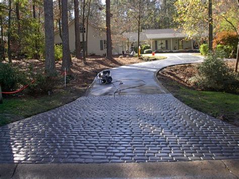 Stamped Concrete Driveway Design Rickyhil Outdoor Ideas Stamped