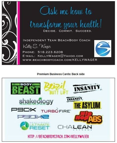 Beachbody business cards on behance. My business cards! :) | Cool business cards, Beautiful ...
