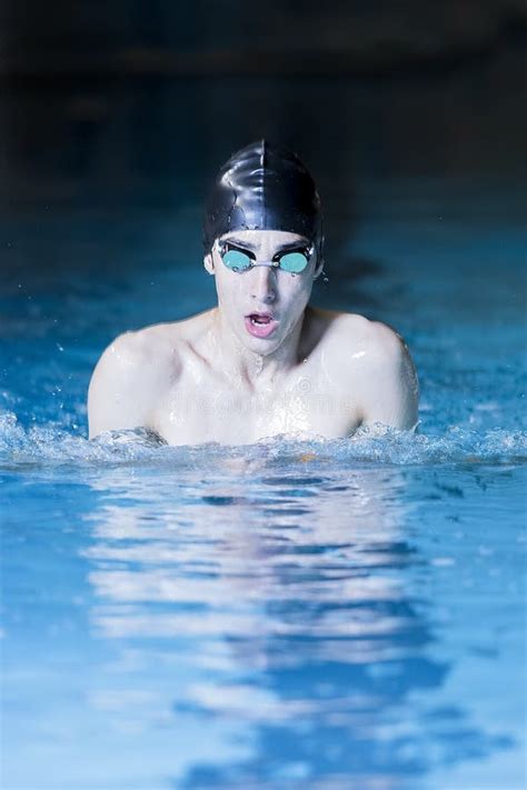 Male Swimmer Doing Breaststroke Exercise Stock Image Image Of Stroke