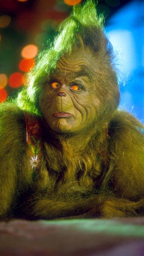 Jim Carrey As The Grinch In The Film How The Grinch Stole Christmas Grinch Cute