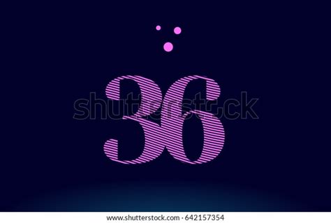 36 Number Digit Logo Pink Line Stock Vector Royalty Free 642157354