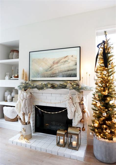 Our Cozy Christmas Fireplace Mantel A Samsung Frame Tv