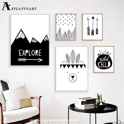 Afflatus Explore Child Wall Art Canvas Painting Nordic Posters And